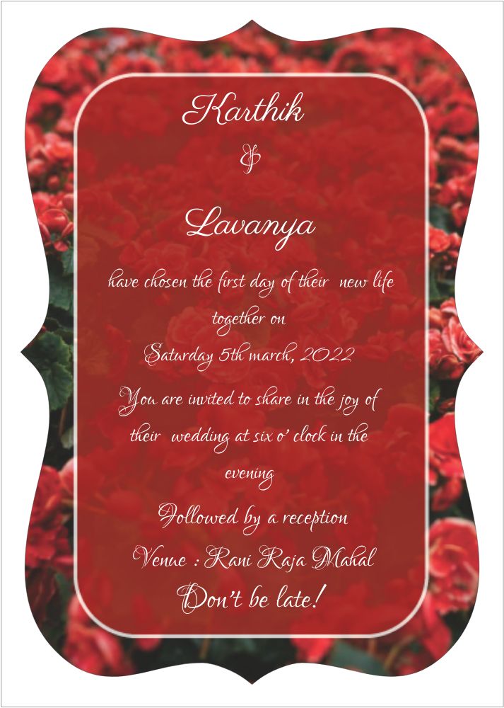 Bracket Shape Invitation - Card Front