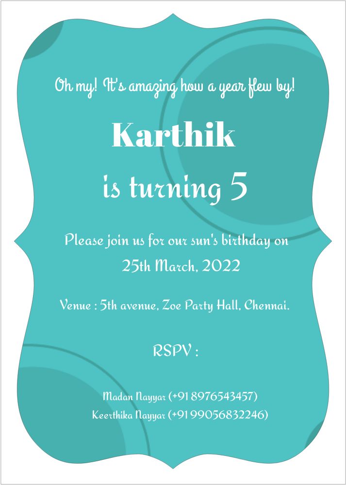 Bracket Shape Invitation - Card Front