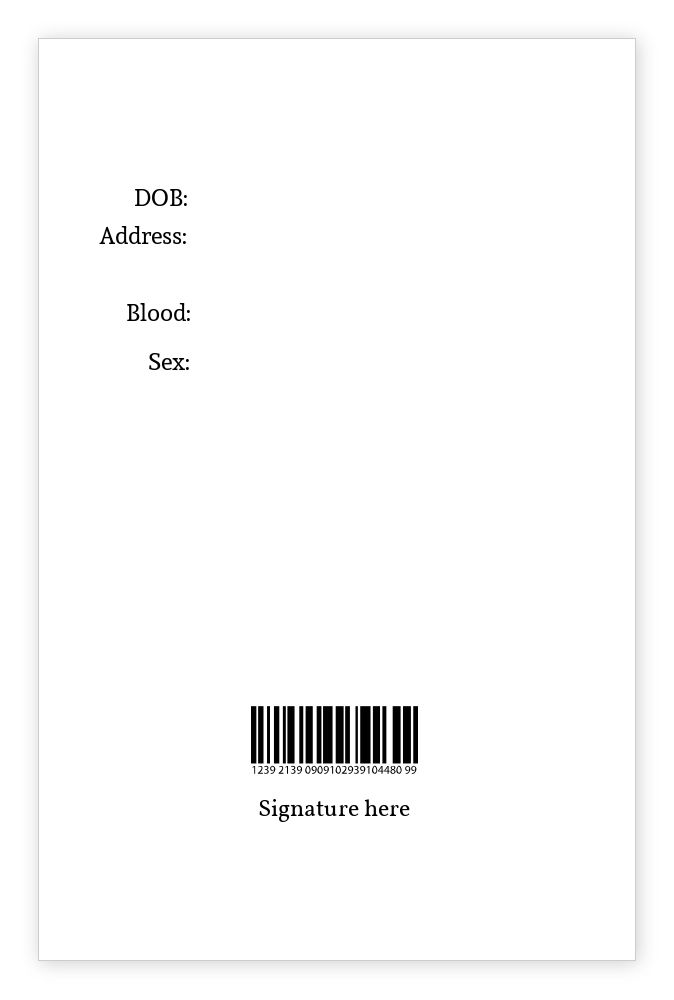 ID cards 85 x 55mm template