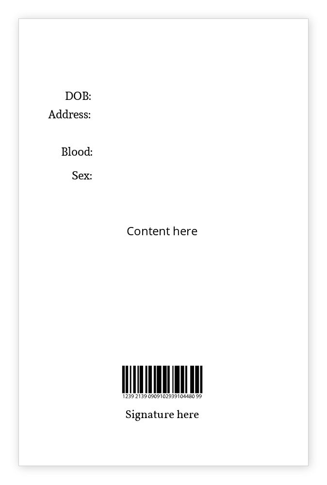 ID cards 85 x 55mm template